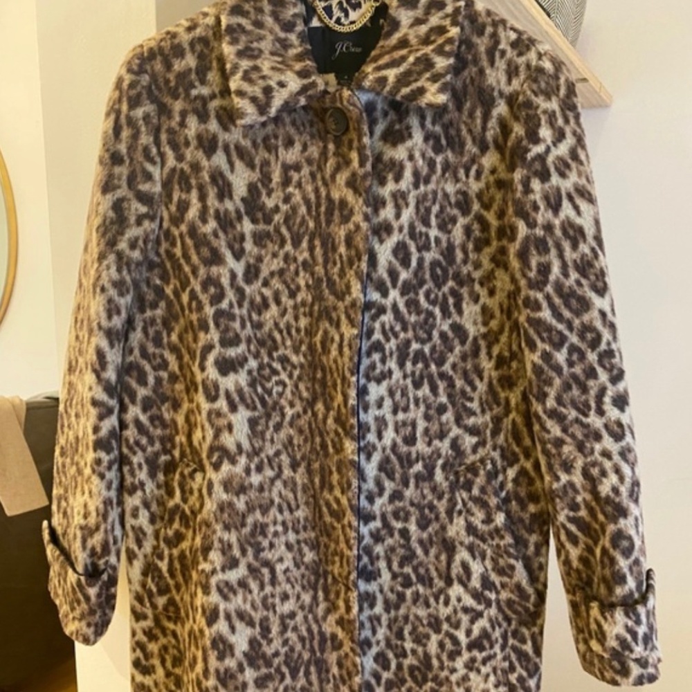 J crew leopard A line coat
